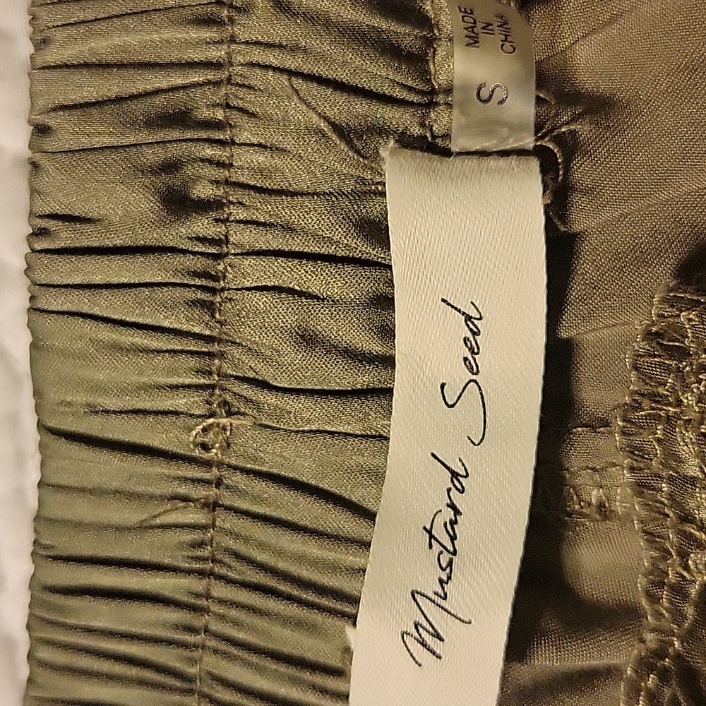 Army Green Silky Drawstring Pants, Elastic Drawst… - image 6